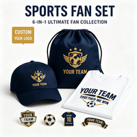 Kit promotionnel pour événements de soutien au football LINHON : T-shirt, casquette, sac à cordon, épingle de revers – Articles de merchandising pour supporters sportifs