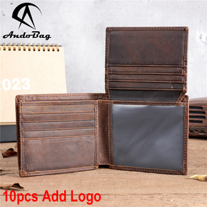 กระเป๋าสตางค์ AndoBag รุ่นสั้น สำหรับผู้ชายและผู้หญิง หนัง Crazy Horse สไตล์เรโทร  ใส่บัตรได้  กระเป๋าใส่เหรียญหนังวัวแท้ รุ่น 81120 - Product Image 1