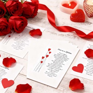 Biglietto d'Auguri per San Valentino con Stampa Digitale su Carta Kraft, Design Creativo a Tema Amore con Palloncini e Poesia Romantica - Product Image 3