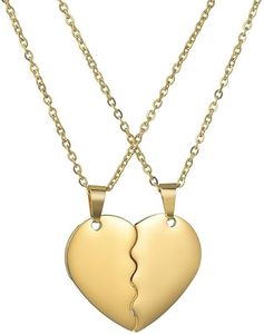 Collana con Cuore in Acciaio Inossidabile Placcato Oro 18K, Gioiello Classico e Divertente a Forma di Animale, Regalo per Feste, Compleanno, Fidanzato, Fidanzata - Product Image 2