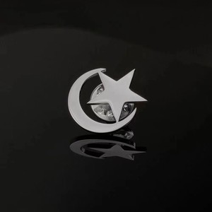 Broche de costume étoile de lune en acier inoxydable col de chemise épingle de personnalité épinglette en métal - Product Image 2