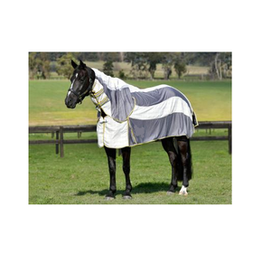 Folhas do verão do cavalo com painéis ajustáveis e respiráveis confortáveis do bloco UV do protetor do inseto <span class=keywords><strong>para</strong></span> o uso do comparecimento do verão - Product Image 3