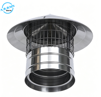 Capot de cheminée en acier inoxydable 304, résistant à la pluie, avec grille anti-oiseaux pour tuyau de ventilation