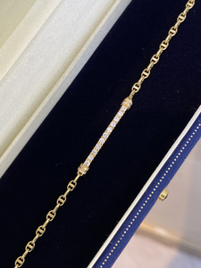Bracelet chaîne en or véritable 18 carats AU750 avec diamants naturels pour femmes, prêt à être expédié - Product Image 6