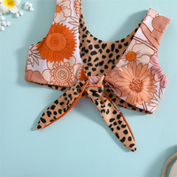 Maillot de bain personnalisé pour tout-petits maillot de bain une pièce pour bébés enfants marguerite léopard double impression face maillot de bain 2 pièces pour filles
