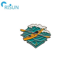 Fabrication de canoë-kayak en métal émail épingle insigne personnalisé canoë kayak pagaie sport kayakiste canotage et pagaie épinglette - Product Image 3