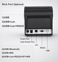 Mesin Printer Thermal 80mm Langsung dari Pabrik dengan USB 203dpi Barcode 1D/2D untuk Sistem Pencetakan Slip Transaksi Toko Retail