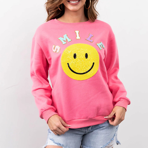 Felpe e felpe da <span class=keywords><strong>donna</strong></span> in cotone con cappuccio e <span class=keywords><strong>felpa</strong></span> da <span class=keywords><strong>donna</strong></span> personalizzate all'ingrosso con stampa paillettes a manica lunga - Product Image 3