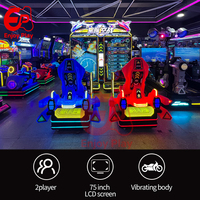 Simulateur d'arcade de course aérienne à 2 places avec volant et tir au pistolet, à monnayeur, pour centre commercial et salle de jeux
