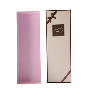 주문 로고 인쇄 마분지 꽃 장미 상자 리본을 가진 호화스러운 마분지 기초 그리고 뚜껑 선물 포장 상자 - Product Image 1