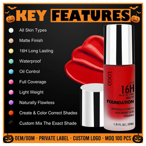 Peinture liquide pour le visage et le corps, 12 couleurs, fond de teint, Halloween, <span class=keywords><strong>cosplay</strong></span>, SFX, maquillage de scène, clown, fini mat, imperméable, 16H, étiquette privée personnalisée - Product Image 4
