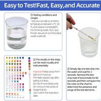 14-en-1 eau de haute qualité pour kit de test pH pour bandelettes de test incluses pour l'eau du robinet piscine analyse dureté chlore