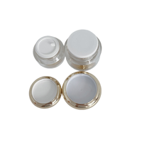 Pot cosmétique rond en acrylique à double paroi, vide, pour échantillons de soins de la peau, avec couvercle doré, personnalisable, vente en gros