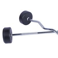 Barre de musculation en caoutchouc à poids fixe, barre droite, barre courbe, 10 kg-50 kg, entraînement de force