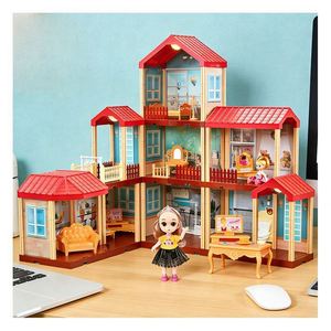 ชุดของเล่นบ้านขนาดใหญ่พรีเมียมพร้อมเฟอร์นิเจอร์ ของเล่น DIY สำหรับเด็ก - ของขวัญบ้านพลาสติกแสนสนุก - Product Image 1