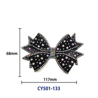 Vente en gros de dessus de chaussure de sandale pour femme avec strass et patch de repassage non tissé Accessoires de décoration de chaussure
