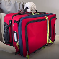 Sac de traumatologie EMS, sac de sauvetage pour premiers intervenants, sac à roulettes modulaire, sac à dos médical, réponse aux urgences, ambulance réfléchissante