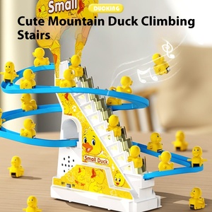 Petit canard automatique jaune <span class=keywords><strong>monte</strong></span> les escaliers et descend la glissière piste de canard électrique lumières de musique jouets pour enfants - Product Image 2