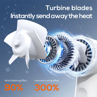 Ventilateur portable d'extérieur en plastique de haute qualité, 5W, moteur sans balais, rechargeable, trois vitesses, mains libres, version anglaise