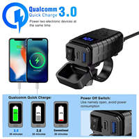 Chargeur USB Type A+C pour guidon de moto avec surveillance de la tension et charge multi-ports