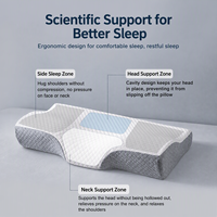 Oreillers ergonomiques en mousse à mémoire de forme pour soulager les douleurs au cou et au dos, oreiller orthopédique pour dormeurs sur le côté, le dos ou le ventre avec housse respirante