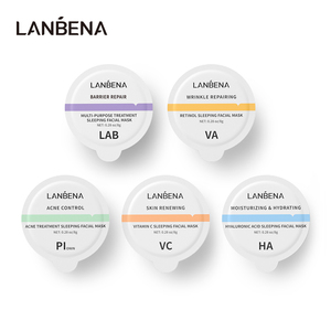 Masque facial de nuit LANBENA, vitamine C, blanchissant, rétinol, anti-âge, élimination de l'acné, hydratant - Product Image 1