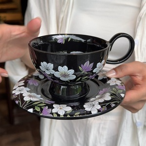Juego de Taza y Plato de Cerámica para Café con Tallo, Estilo Floral de Lujo Ligero, Creativo y Exquisito, para Té de la Tarde, Venta al por Mayor - Product Image 1