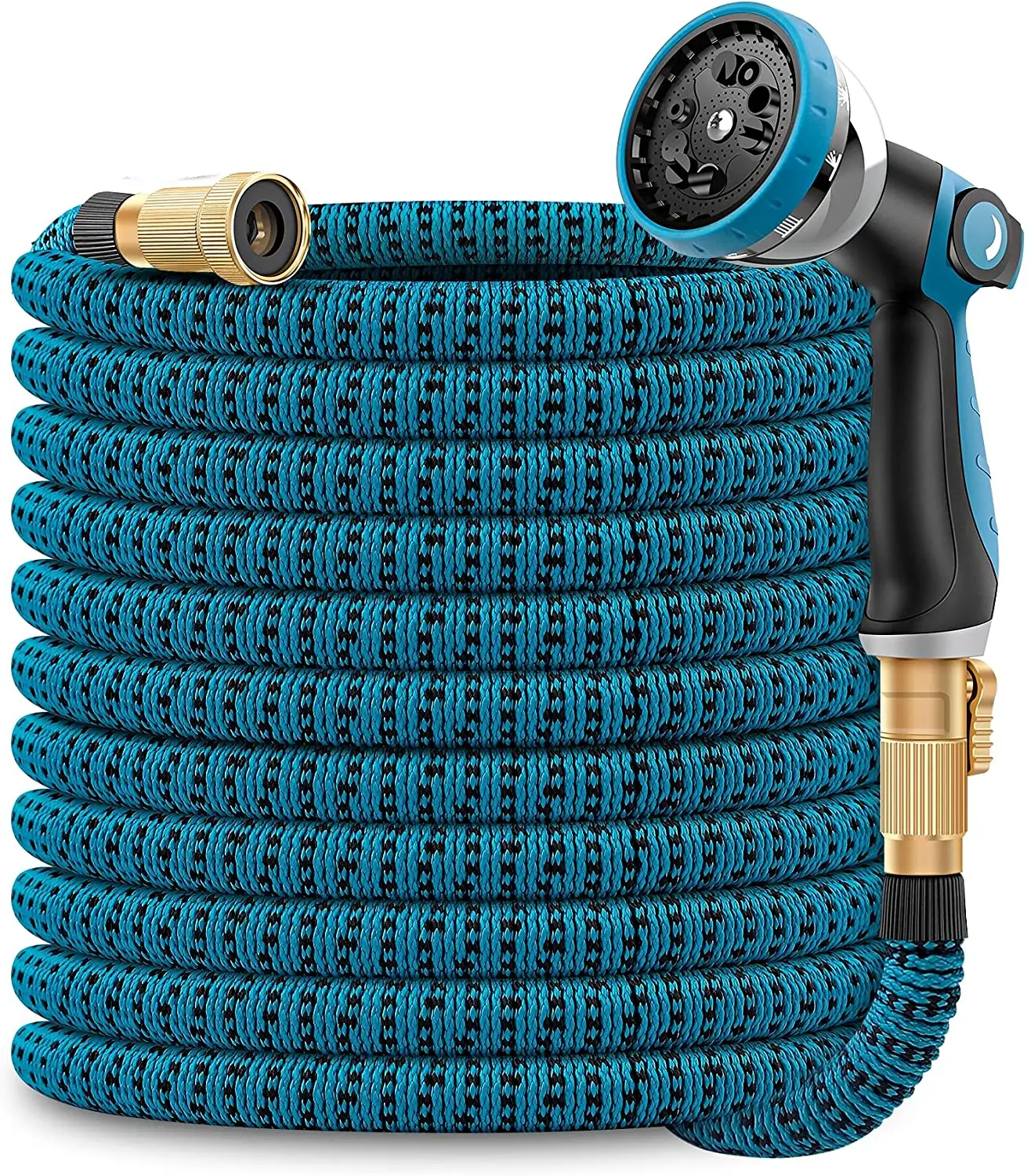 Customized adjustable expandable blue plus black 3 layer latex Flexible garden water hose