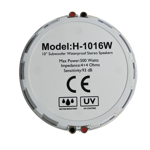 ลำโพงซับวูฟเฟอร์กันน้ำขนาด 10 นิ้ว รุ่น H-1016W 500W 93db IP66 สำหรับเรือยอชท์ เรือ จักรยานยนต์ UTV/ATV ห้องน้ำ รถกอล์ฟ - Product Image 4