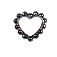 Anneau en acrylique couleur unie plaqué or, motif cœur ajouré, guirlande de fleurs, perles, accessoires DIY pour sangles de téléphone, pendentifs de voiture, porte-clés