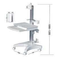 Chariot de bureau médical pratique avec support de scanner pour hôpital ou dentiste (garantie de 5 ans)