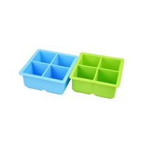 Moule à glaçons carrés en silicone personnalisé, 4 cavités, plateau de congélation DIY pour crème glacée