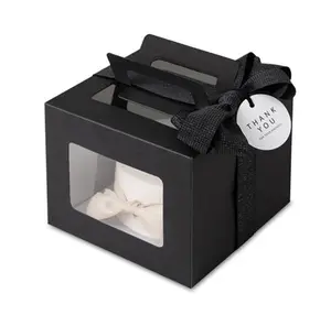 Cajas de pastel personalizadas, cajas de embalaje para pasteles, paquetes transparentes con ventana, con asas