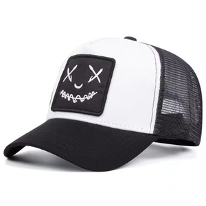 XX Smiley Face Embroidered Trucker Hat Unisex Mesh Baseball Cap Breathable Sunshade Black <b>Red</b> White Yellow Cotton Custom Embroid - Product Image 3