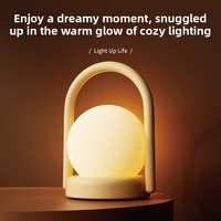 Veilleuse de chevet pour chambre à coucher, respectueuse des yeux, avec fonction de charge, pour l'alimentation des bébés, la décoration, avec luminosité réglable et fonction de vibration