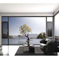 Fenêtre à battant Naco en aluminium sans cadre vertical à triple panneau mince SJUMBO pour appartement