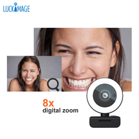 Cámara Web con Enfoque Automático 2K USB para Computadora Portátil Mini PC HD Cámara Web de Transmisión con Zoom Digital 8x 30fps con Micrófono