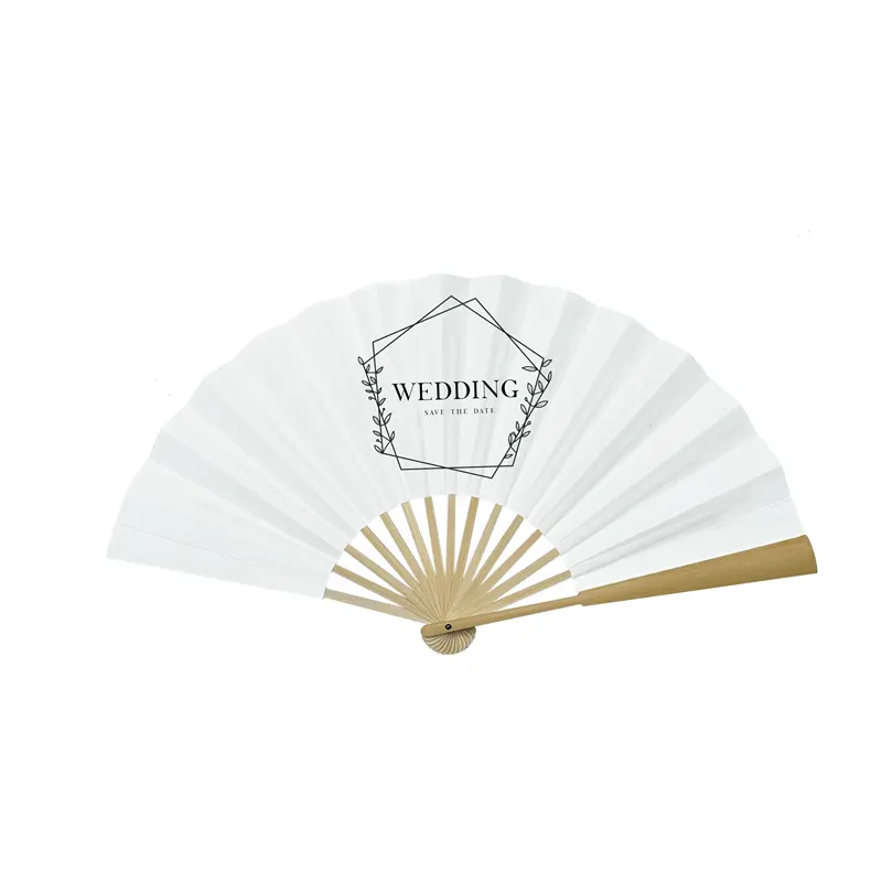 Hot selling wedding party hand fan customised bamboo hand fan for bride wedding favors gifts