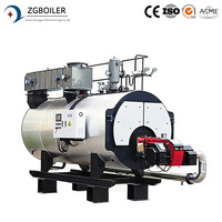 Chaudière à vapeur double combustible (gazole et gaz) grande capacité WNS pour machine de séchage, 2 tonnes par heure, 10 bars, avec brûleur italien