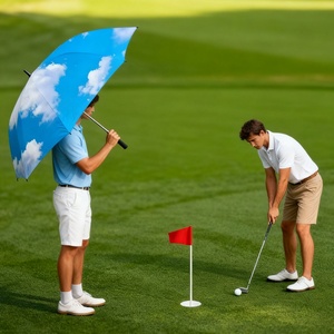 Paraguas de Golf de 62 Pulgadas, Resistente al Viento, Apertura Automática, Doble Toldo, Varillas de Fibra de Vidrio, Gran Protección Solar para Hombres y Mujeres, para Exteriores - Product Image 4