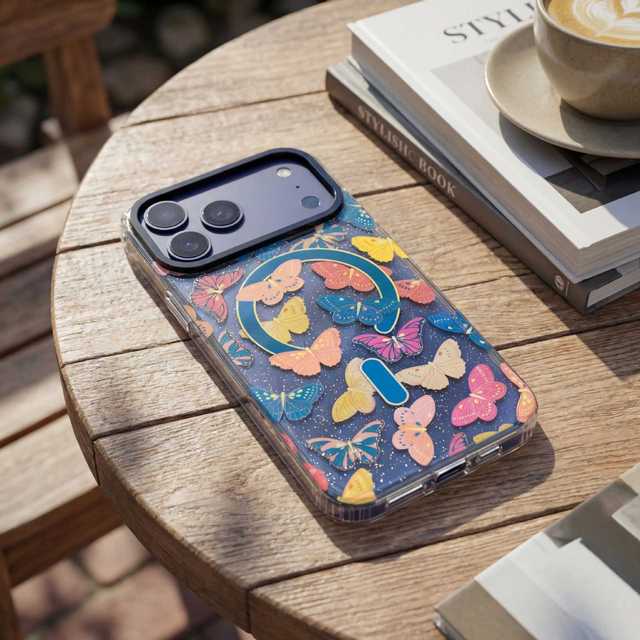 Luxury Flower Pattern Magnetic Cell Phone Case for iPhone 13 14 15 16 17 Pro Max Anti-shock Back Cover Case