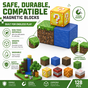 Cubes 3D magnétiques STEM les plus vendus, ensemble de blocs de construction éducatifs, matériau plastique, certifié EN71 CPC, pour les enfants de plus de 14 ans - Product Image 3