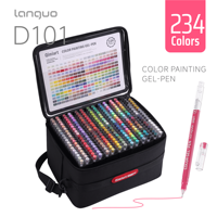 252 Warna Pulpen Tinta Gel Ekstra Halus 0.6mm Tulisan Presisi Aliran Tinta Lancar Pulpen Gel Profesional untuk Arsitek