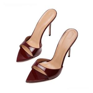 Summer New Arrival Sandales à talons aiguilles sexy pour femmes à la mode Argent <span class=keywords><strong>Gris</strong></span> Peep-Toe avec boucles en strass - Product Image 6