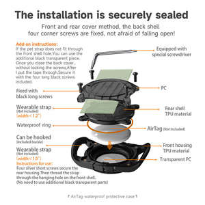 Pour <span class=keywords><strong>Apple</strong></span> <span class=keywords><strong>AirTag</strong></span> Anti-chute, étui de protection imperméable en TPU pour collier de chien, étui de protection pour <span class=keywords><strong>AirTag</strong></span>, étui de protection pour traceur GPS - Product Image 4