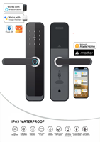 Cerradura inteligente Sinon Tuya Wifi y TTLOCK con Apple Homekit Alexa Google Home OEM ODM Siri Smart Home Cerradura de puerta de madera