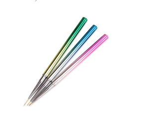 Ensemble de 3 pinceaux à ongles à manche dégradé, poils synthétiques, pinceaux pour gel acrylique, pour la création de motifs de manucure - Product Image 1