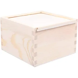 लकड़ी अधूरा भंडारण बॉक्स के साथ स्लाइड शीर्ष लकड़ी के भंडारण बॉक्स