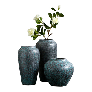 Jarrón de flores secas de piedra mate de cerámica Jingdezhen Art <span class=keywords><strong>Deco</strong></span> diseño japonés Mesa decoración del hogar - Product Image 1