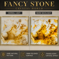 Dalle de pierre naturelle translucide FANCY STONE Crystal World 18 mm polie pour îlots de cuisine de luxe, meubles-lavabos de salle de bain et murs décoratifs